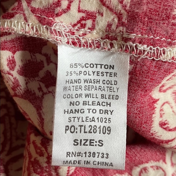 Umgee Off Shoulder Mini Dress Women Size S Girlhood-core Boho Red Cream Paisley - Picture 14 of 14